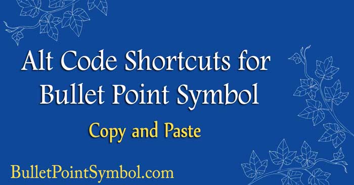 how to keyboard shortcut bullet point